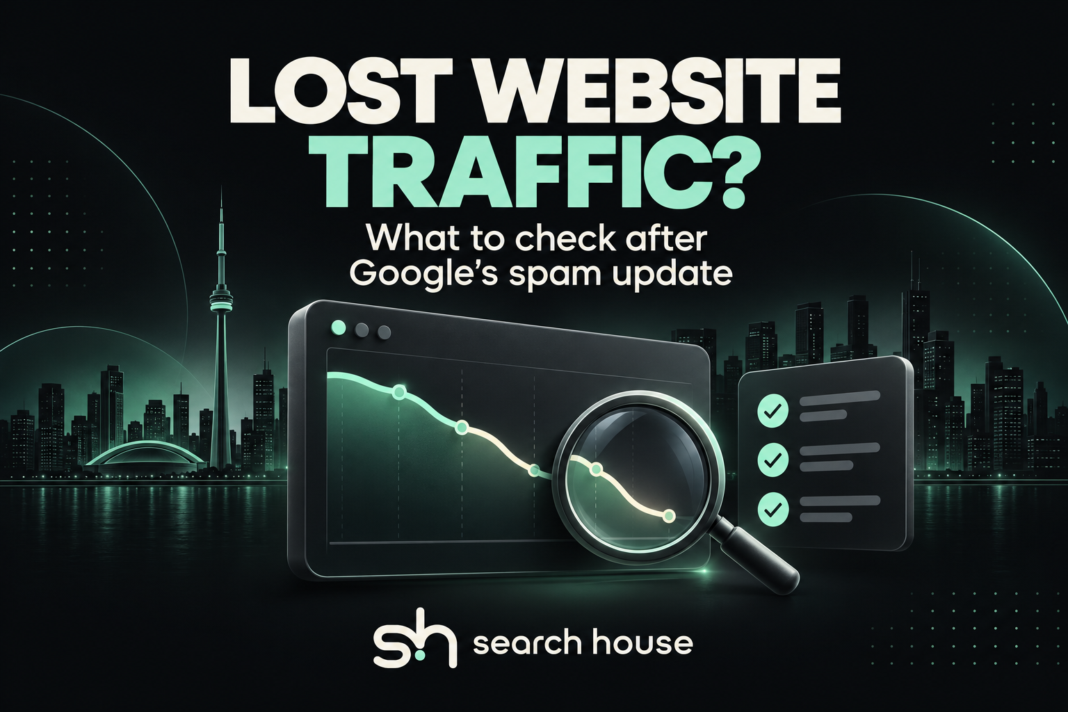 Google spam update checklist for GTA businesses covering traffic analysis, technical checks and content improvements.
